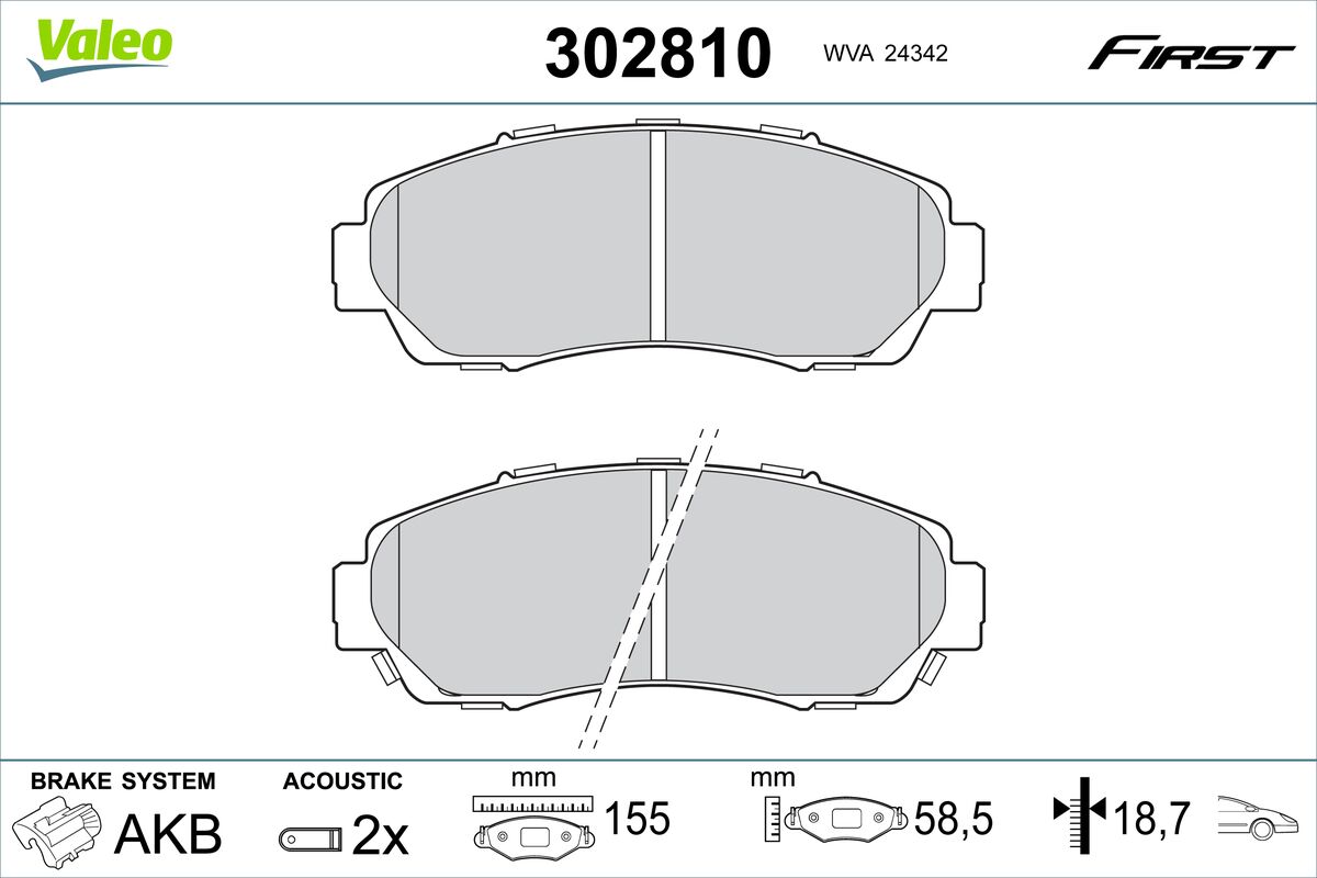 VALEO Fékbetét, mind 302810_VALEO